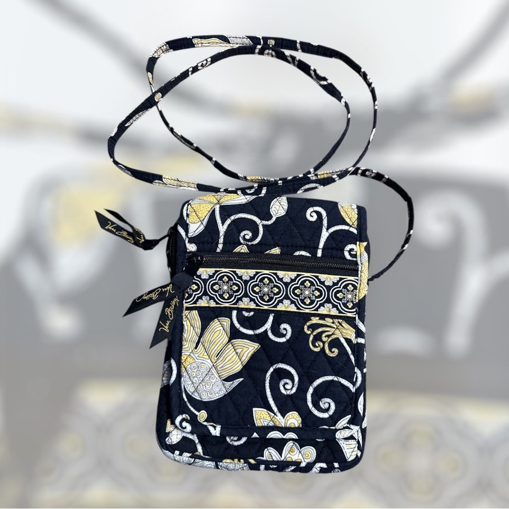 Vera Bradley Elegant Black and Yellow Crossbody Bag